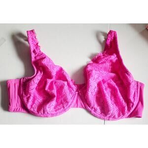 Calique Womens Hot Pink Unlined Lace Bra Size 44DD Sexy Feminine Bodycon